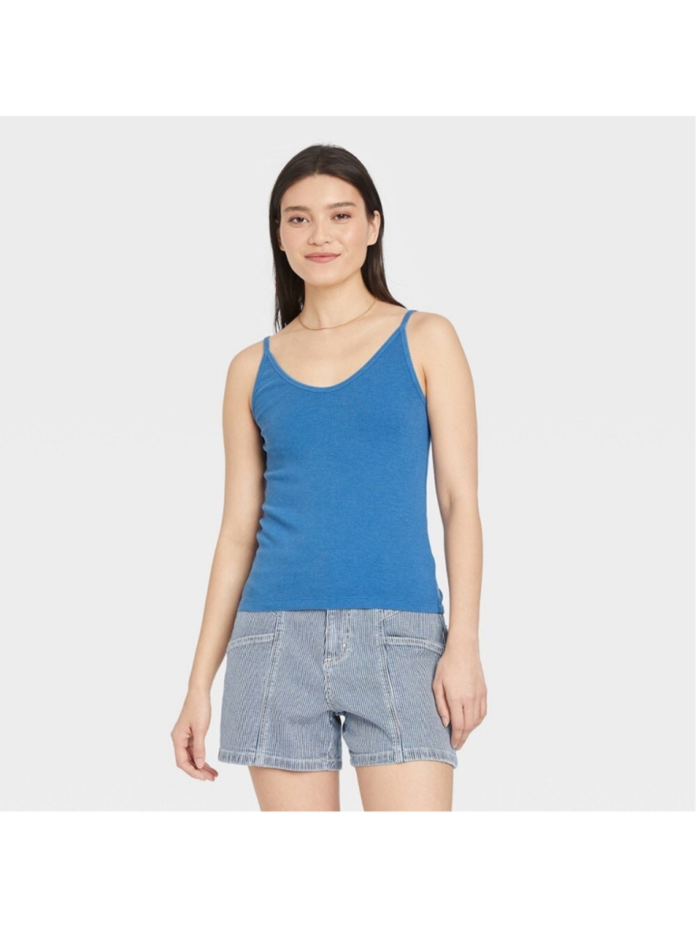 Universal Thread Blue Ribbed Tank Top Women's Size L